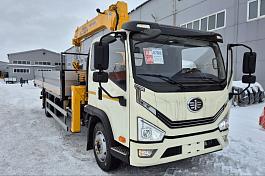 КМУ FAW TIGER 6G 12 (Евро-5) + SOOSAN SCS524 нижн.упр. + борт алюминий 6,2*2,245*0,6м. + доп.опоры